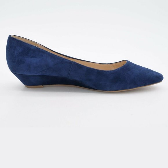 Jack Rogers Womens 9 M Midnight Laina Blue Suede Slip On Pointy Wedge Pumps - Picture 4 of 10